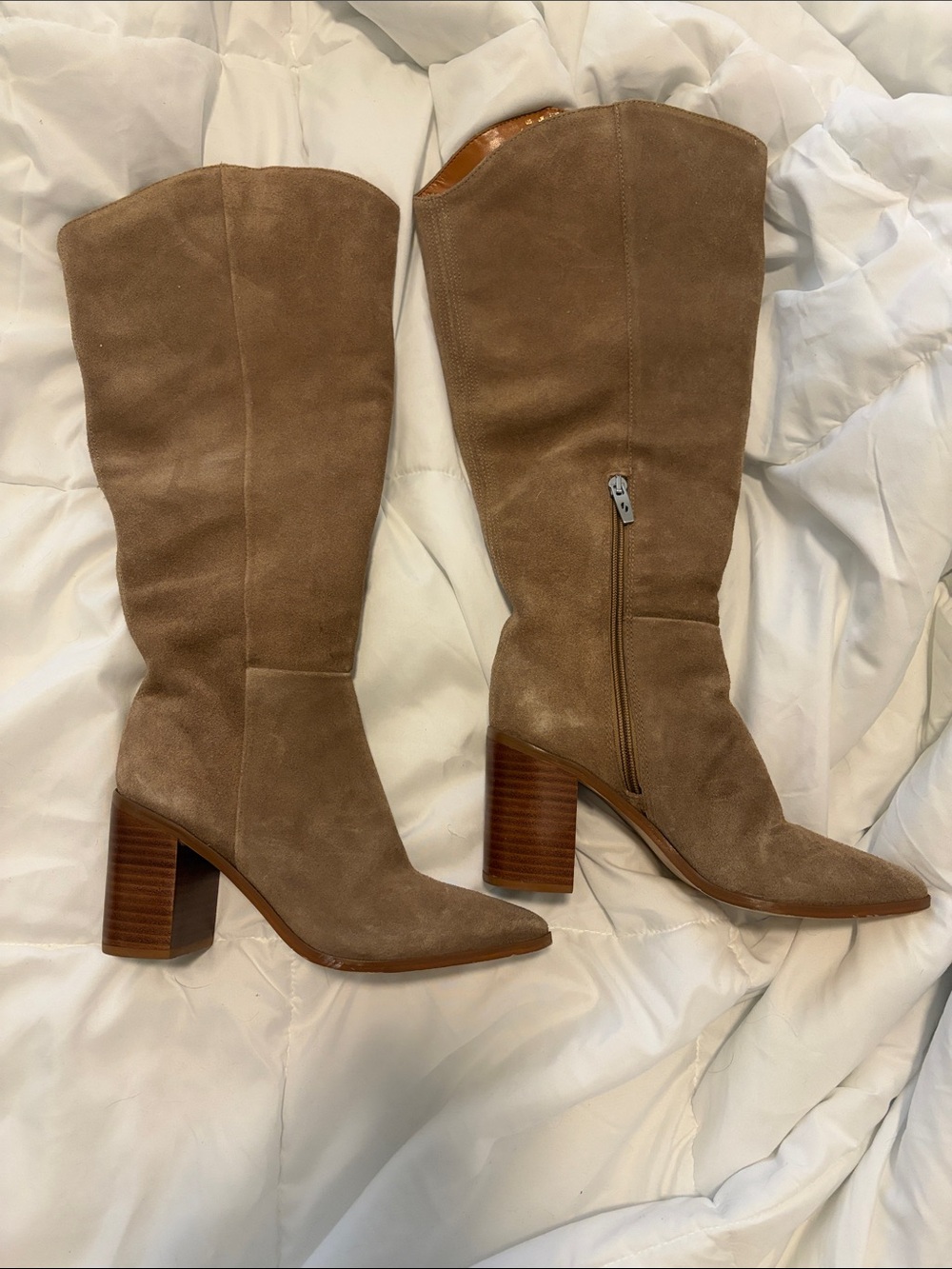 Franco Sarto Ticada Wide Calf Knee High Boots Size 6.5 block heel